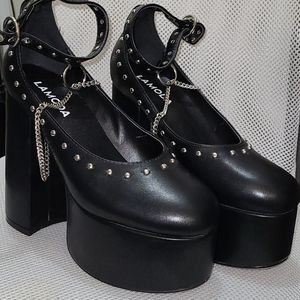 LAMODA Wicked Spitfire Mary Jane Platforms